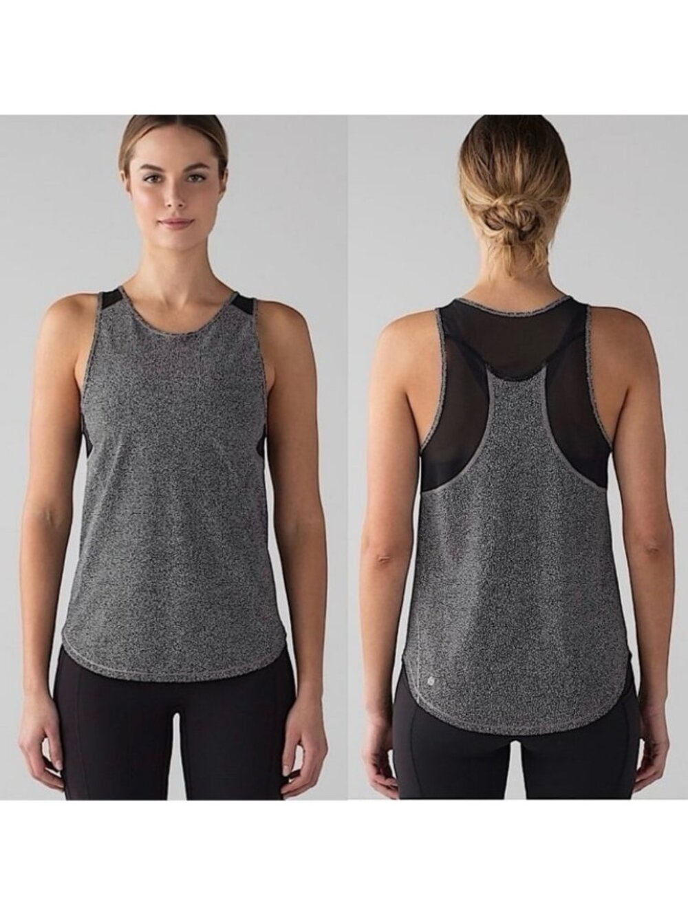 Lululemon Sculpt Tank II Chakra Print Alpine White Black Mesh Breathable Size 6